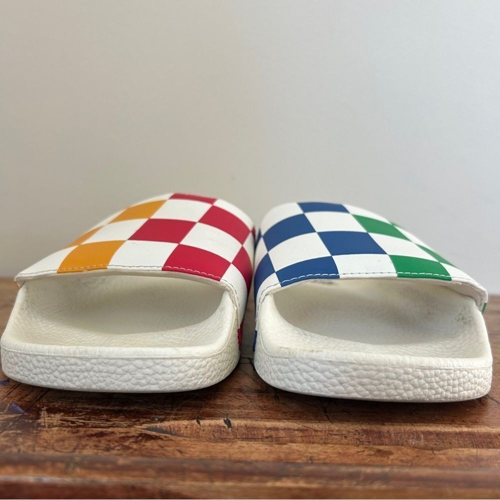 Vans half big checker slide-on shoes slides men's sz 11 preworn - Picture 13 of 13